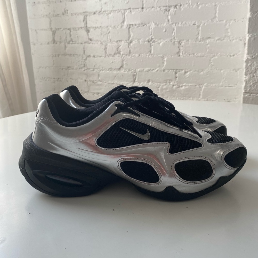 Nike Metallic Silver and Black Sneakers Worn Once